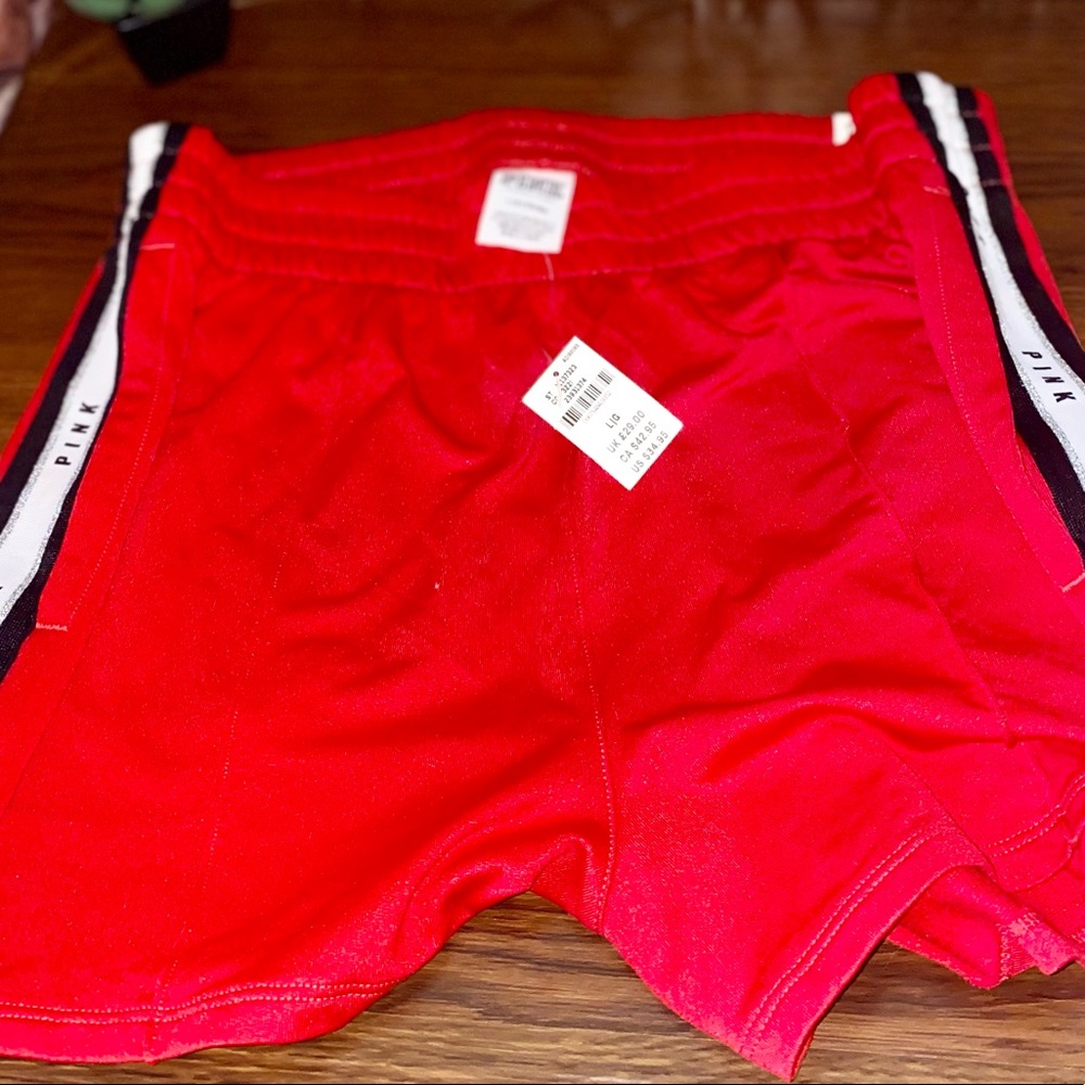 Pink (red) Track Shorts NWT